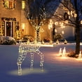 thumbnail image 2 of Costway 6 FT Pre-Lit Christmas Reindeer with 300 Warm White LED Lights Ground Stakes, 2 of 10