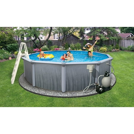 Blue Wave Round 21' x 52" Deep Martinique 7" Top Rail Metal-Walled Swimming Pool