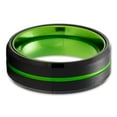 thumbnail image 2 of Green Tungsten Wedding Ring,Black Tungsten Ring,Tungsten Carbide Ring,8mm Wedding Ring,Engagement Ring,Comfort Fit, 2 of 4