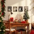 thumbnail image 3 of Hieng Winter Christmas Wall Art Prints Set of 4, Farmhouse Christmas Decor, Rustic Winter Santa Reindeer Forest Village Landscape Posters for Home Bedroom Living Room Decor Unframed, 3 of 6