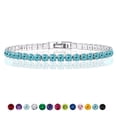 thumbnail image 1 of JeenMata 11 TCW Diciembre de corte redondo - Topacio azul - Pulsera de tenis con piedra natal para mujer en diseño de eternidad - Chapado en oro blanco, Mujer, Adulto, 1 of 6