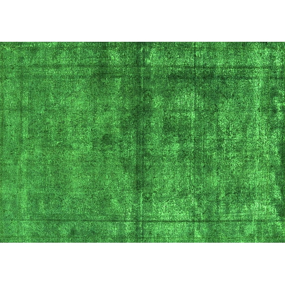 Ahgly Company Indoor Rectangle Oriental Green Industrial Area Rugs, 8' x 10'