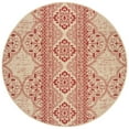 thumbnail image 5 of SAFAVIEH Beach House Justine Geometric Indoor/Outdoor Area Rug, Red/Creme, 4' x 4' Square, 5 of 8