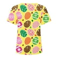thumbnail image 4 of Daisyyozoid Chandail de Pâques Drôle pour Femmes, Imprimé d'Oeufs Colorés, Blouse Décontractée et Amusante à Manches Courtes, 4 of 5