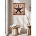 thumbnail image 3 of Western Texas Star Barn Canvas Wall Art, Rustic Brown Wood Grain Framed Wall Decor Modern Artwork Prints Painting for Living Room, Bedroom, Kitchen & Cafe Decor 8x8 Inch, 3 of 9