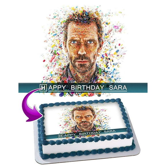 House M.D Edible Cake Image Topper Personalized Picture 1/4 Sheet (8"x10.5")