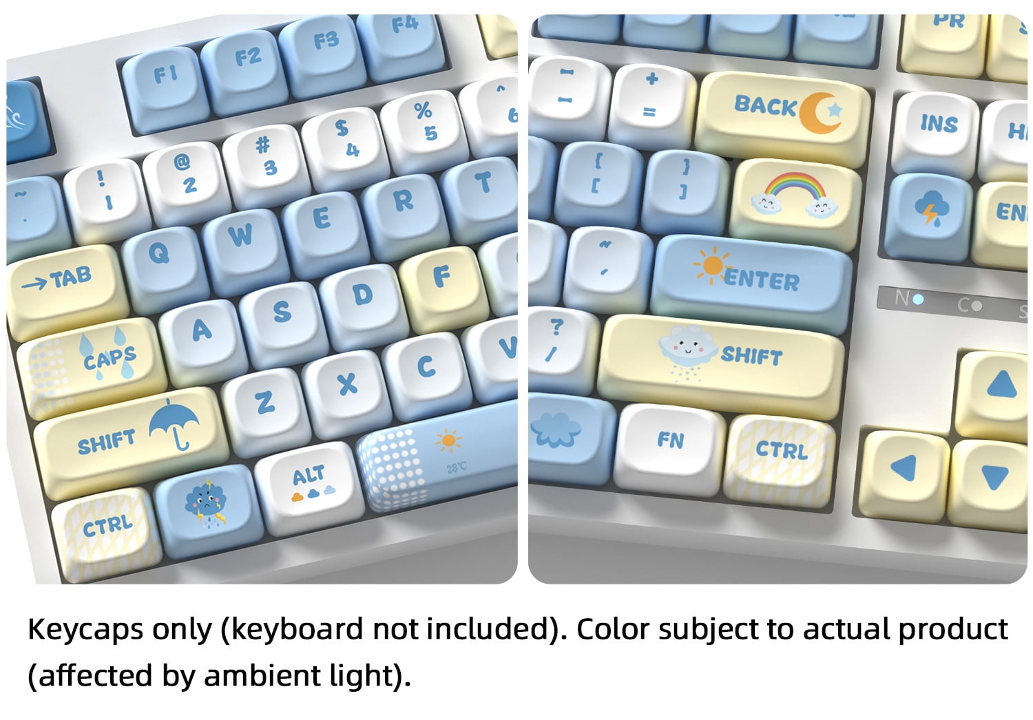 Weather Keycaps 121 Keys PBT Material MOA XOA Profile DYE-SUB For MX Switch Wooting Mechanical Keyboard Keycaps ISO ANSI Layout