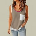 thumbnail image 5 of Waffle Knit Tank Tops for Women Sleeveless Tank Tops Color Block Tank Tops Tank Shirts for Women Loose Fit Tank Tops for Women, 5 of 6