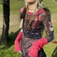 thumbnail image 1 of Camiseta De Mujer Camisetas casuales con estampado transparente de malla Jerseys de manga larga con cuello redondo (Rose Red S) Ygjytge para Mujer Rosa roja T XL, 1 of 8