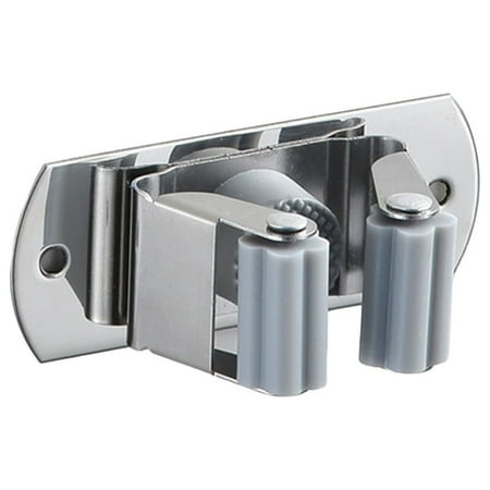 

Clearance! Bathroom Products under$5 Tool Holder 304 Stainless Steel Prevents The Mop Holders From Rusting - Reliable Clamping Effect Thanks to Flexible Black Plastic Wheels