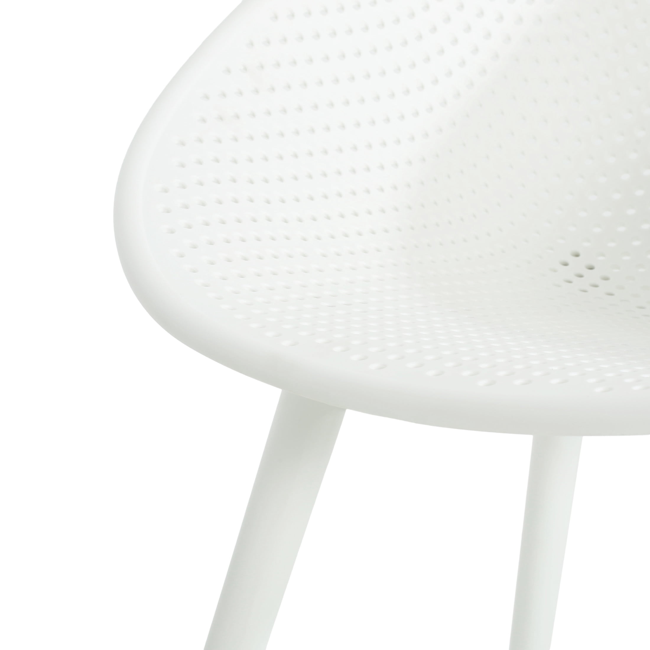 Kaia Modern Outdoor Patio Accent Chairs, Minimalist Design, White, Set of 2