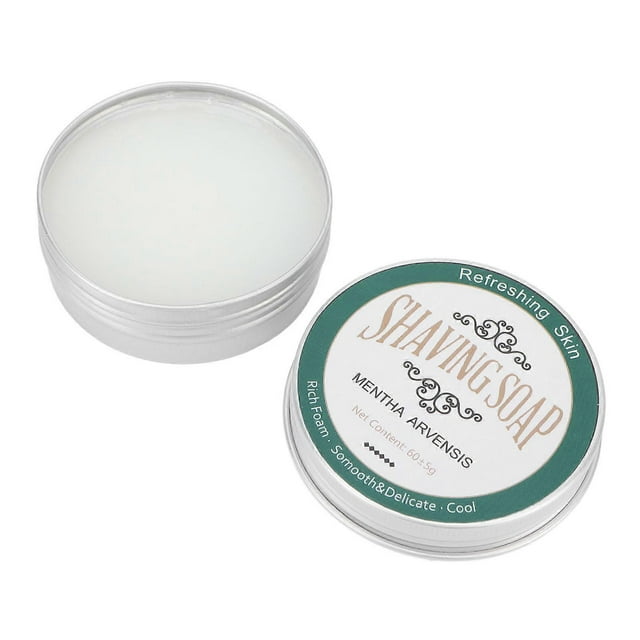 60g Shaving Soap Mint Scented Softening Beard Soothing Moisturizing Men's Shaving Soap Shaving Cream