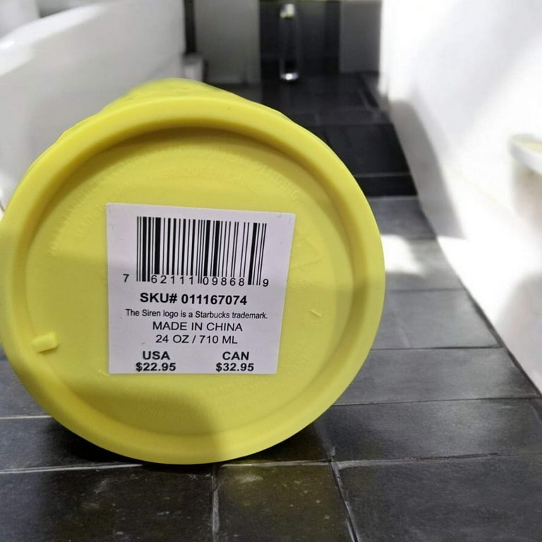 Starbucks 2025 Yellow 24oz Cold Beverage Tumbler with Straw