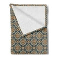 thumbnail image 2 of Vintage Soft Flannel Fleece Throw Blanket, Little Daffodils Florets Delicate Features Style Yard Blooms Corsage, Cozy Plush for Indoor and Outdoor Use, 60" x 80", Dark Blue Orange, by Ambesonne, 2 of 5