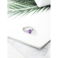 thumbnail image 4 of Gem Stone King 925 Sterling Silver Purple Amethyst Engagement Ring for Women (1.68 Cttw, Oval Checkerboard 8X6MM, Gemstone February Birthstone, Available in Size 5, 6, 7, 8, 9), 4 of 4