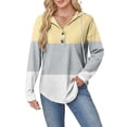 thumbnail image 2 of Cilsoka Womens Button Up Sweatshirts Hooded Striped Print Long Sleeve Drawstring Hoodies Casual Pullover, 2 of 5