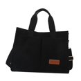 thumbnail image 3 of Bolso de hombro para mujer, elegante bolso de mano para niñas, pequeño bolso de mano de pana moderno, bandolera Negro, 3 of 9