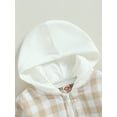 thumbnail image 5 of Bagilaanoe Toddler Baby Boy Girls Hooded Jacket Plaid Long Sleeve Zip Up Sweatshirt 6M 12M 18M 3T 4T 5T Kids Fall Casual Outwear, 5 of 8