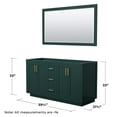 thumbnail image 4 of Wyndham Collection Miranda 60" No Sink Wood Double Bathroom Vanity in Green/Gold, 4 of 5