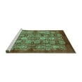 thumbnail image 2 of Ahgly Company Machine Washable Indoor Rectangle Oriental Turquoise Blue Industrial Area Rugs, 5' x 7', 2 of 4
