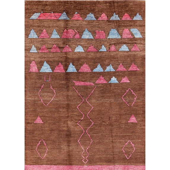 Ahgly Company Machine Washable Indoor Rectangle Industrial Modern Orange Area Rugs, 5' x 8'