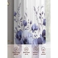 thumbnail image 6 of Purple Blooms Floral Sheer Curtains 84 Inch Length 2 Panels Set Window Treatments, Farmhouse Spring Flowers Botanical Rod Pocket Semi Curtains for Living Room/Bedroom/Kitchen Décor, 104"W x 84"L, 6 of 7