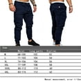 thumbnail image 2 of Men Drawstring Pants Male Trousers Solid Multi-pocket Multi-pocket men Ankle-tied Sweatpants, 2 of 8