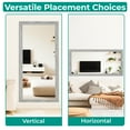 thumbnail image 4 of Large Farmhouse Mirror Farmhouse Bathroom Mirror Farmhouse Mirrors for Wall Decor Living Room Rustic Mirrors for Wall Decor Living Room Dressing Room Floor/Wall Mounted - Rustic, Distressed White, 4 of 15