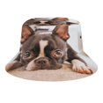 thumbnail image 1 of Boston Terrier Sombrero bucket para adultos, gorra de protección solar, sombrero de pescador plegable para viajes al aire libre, pesca y actividades de verano, 1 of 6