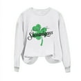 thumbnail image 4 of Herrnalise Women's St. Patrick's Day Clover Printed Tops Irish Shamrock Sweatshirt Long Sleeve Slouchy Pullover Tops Gear up for greatness for less, 4 of 4