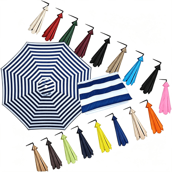 MISSMILE Patio Umbrella Replacement Canopy Patio Umbrella Replacement Canopy Only 6.5-11.5Ft for 6/8 Ribs