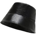 thumbnail image 3 of CoCopeaunts Leather Bucket Hat Four Seasons Casual All-Match Men Fisherman Hat Out Sun Protection Camping Basin Hat for Women, 3 of 8