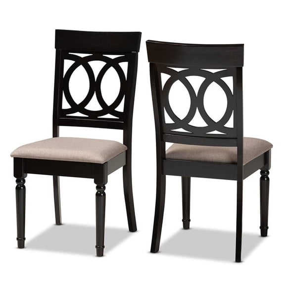 Lucie Modern and Contemporary Sand Fabric Upholstered 2-Piece Dining Chair Set Set