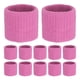 thumbnail image 1 of Uxcell 12PCS Bandas de sudor deportivas, muñequeras de algodón absorbentes para entrenamiento/baloncesto/correr [Rosa, 5cm de ancho], 1 of 7
