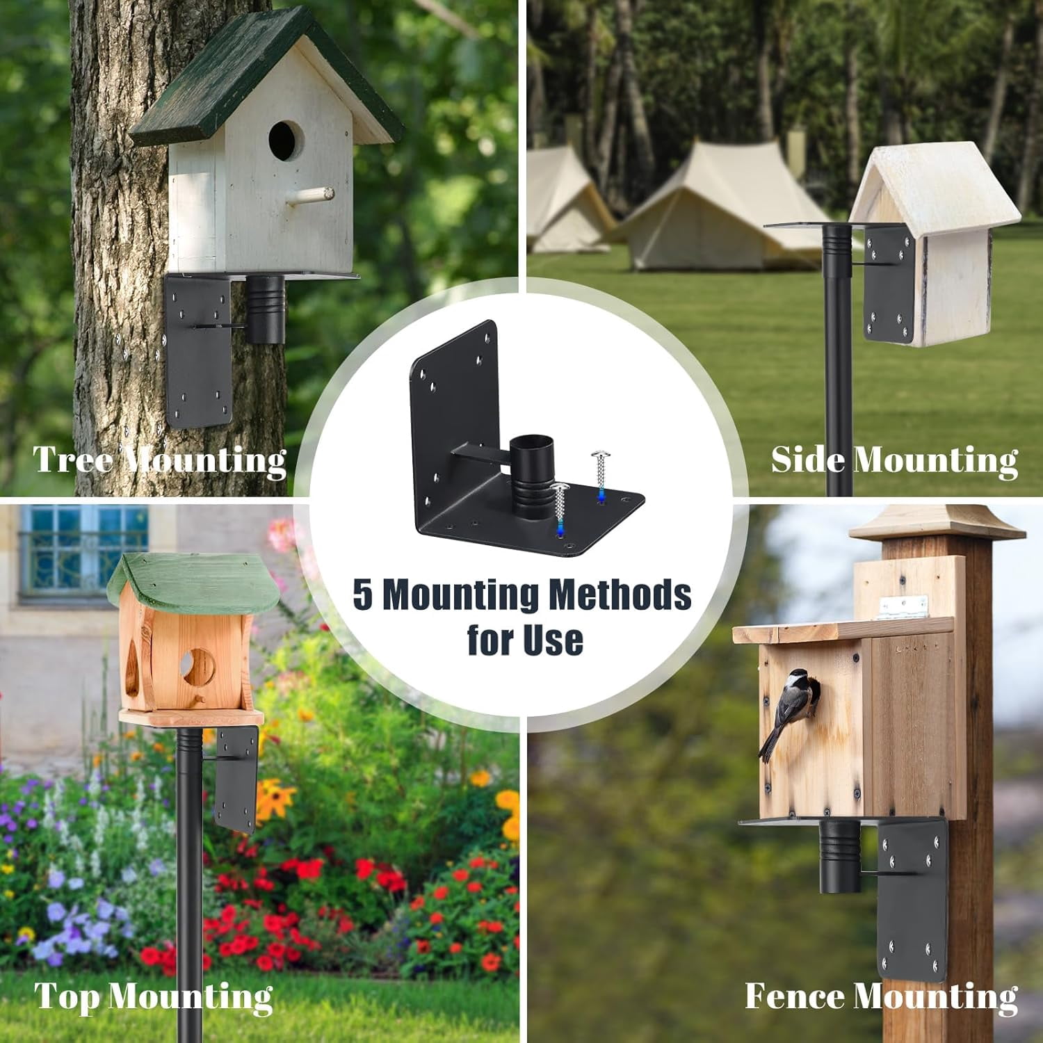 AEASKIEY Bird Feeder Pole, 60" Adjustable Heavy Duty Bird House Pole for Outdoor, Bluebird House, Weather Station.