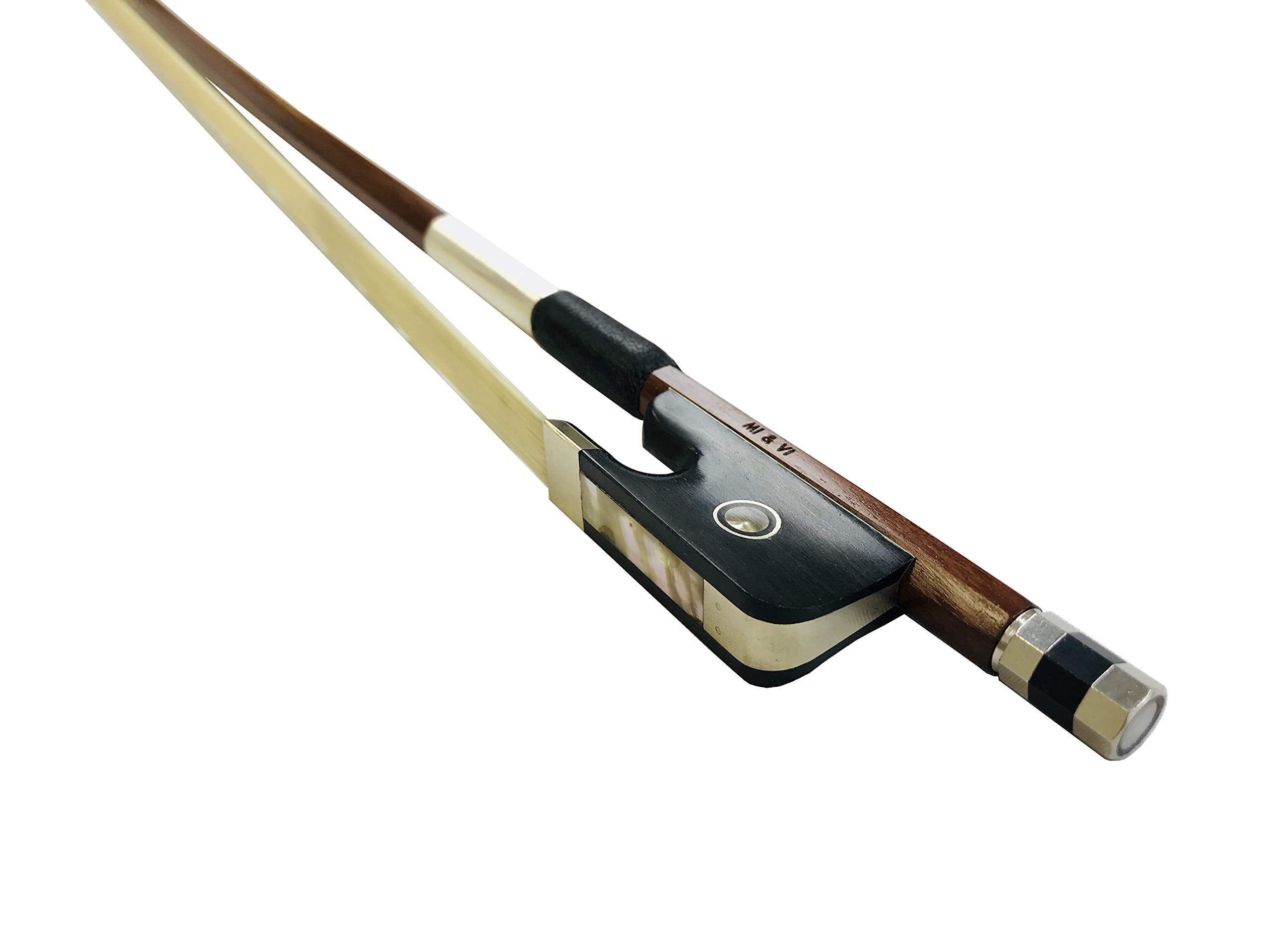 MI&VI CB-530 Classic Cello Bow (Size 1/4) with Bow Soft Bag and Rosin for Bow Hairs Included