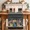 thumbnail image 2 of Table Runner - 90 Inch Long, Spring Flowers Kitchen Dining Table Runner Dresser Scarves, Botanical Blooms Floral Painting Art Farmhouse Decor for Coffee Tables Wedding Party Banquet, 2 of 8