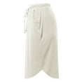 thumbnail image 3 of A2Y Women's Elastic Waist Self Tie Tulip Hem Side Pocket Skirt Bone XL, 3 of 5