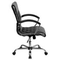 thumbnail image 2 of Mid-Back Designer Black Leather Executive Swivel Chair with Chrome Base and Arms, 2 of 6