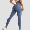 thumbnail image 5 of Wyongtao Women's Leggings High Waisted Yoga Pants High Stretch Soft Seamless Tummy Control Compression Activewear Workout in Comfort Blue L, 5 of 5