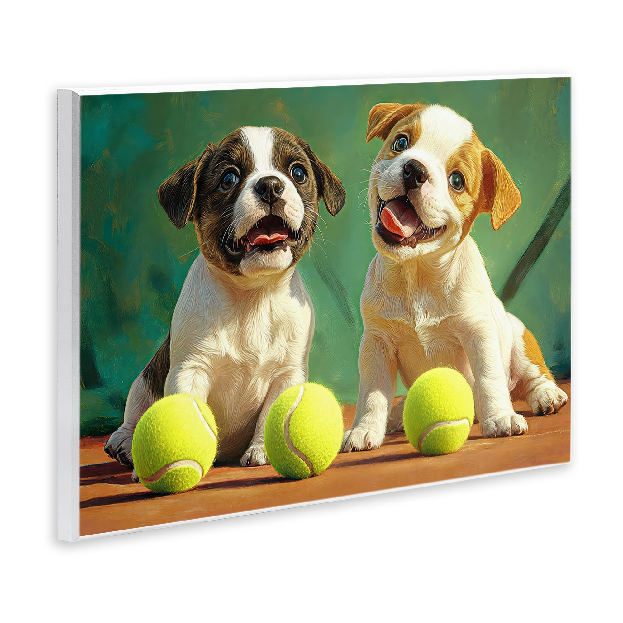 Stupell Industries Adorable Puppies with Tennis Balls Wall Plaque Art, design by Imagine It Images