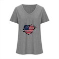 thumbnail image 3 of Camisetas Casuales de las Mujeres Gradiente Día de la Independencia Impreso Cuello Redondo, Blusa de Manga Corta para Diario, Fiesta Y Primavera Verano, 3 of 3