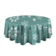 thumbnail image 5 of Turquoise Christmas Snowflake Pattern Round Tablecloth 60"x60",Wrinkle Wipeable Table Cloth for Kitchen Dining Room Picnic Patio Party, 5 of 6