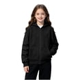 thumbnail image 6 of Kids Heated Hoodie Sweatshirts Boys Girls 7 Heating Zones Zip-Up Fleece Lined Electric Hooded Jackets Cold Weather Black, 7 Y, 6 of 7