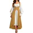 thumbnail image 2 of LEKWK Renaissance Dress Women Vintage Medieval Dress Lace-Up Corset Flowy Halloween Dress for Halloween Cosplay Theme Party Dress Up, 2 of 8