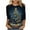 #01 Dark Blue, variant on Womens Christmas Shirts Plus Size 3/4 Length Sleeve TShirts Cute Christmas Tree Graphic Printed Blouses Crewneck Tunic Tops Loose Pullover Top