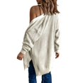 thumbnail image 3 of DHFJKG Women Knitted Cardigan Longline Solid Color Open Front Sweater Wrap Draped Outerwear Soft Loose Fit Trendy Coat, 3 of 6