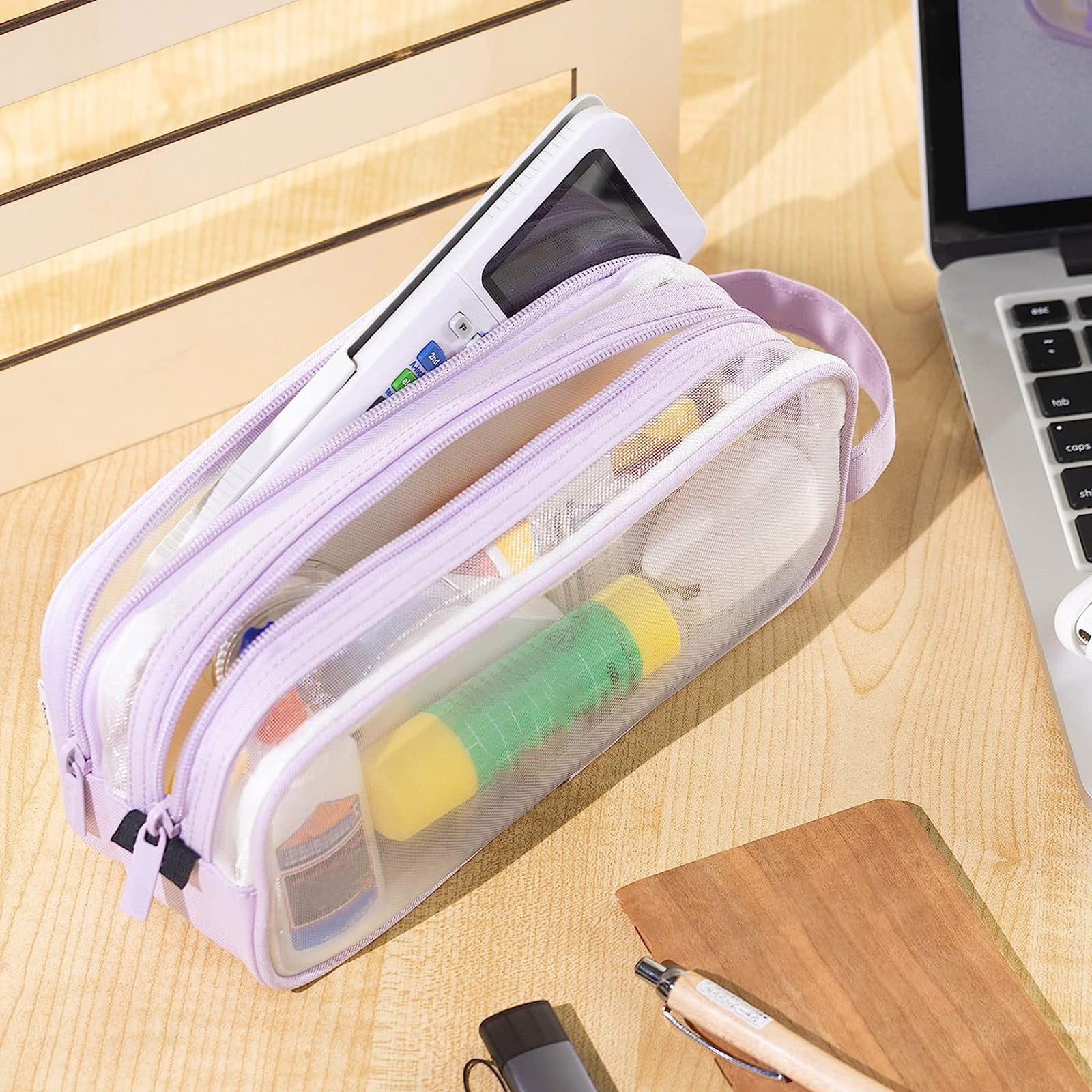 LWITHSZG Clear Pencil Case ,Big Capacity Marker Bag For Kids Girl,Clear  Pencil Pouch Marker Case Stationary Bag for Office Colleage Teen  Student,Clear Pouch Travel Toiletry bag For Women 