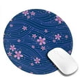 thumbnail image 2 of ZNDUO 2 Pack Round Mouse Pad Blue Line Floral 7.9" Small Non-Slip Rubber Gaming Mousepad Desk Mat for Home Office, 2 of 7