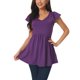 thumbnail image 1 of INSPIRAR CHIC Blusas de Mujer T Shirt con Volantes de Manga Corta Fluidas Ocultan Barriga Top Babydoll V Cuello S Púrpura, 1 of 5
